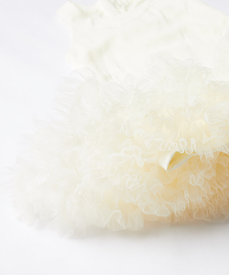 Robe irrégulière en tulle tutu pour enfants, sans manches, en jacquard pour filles