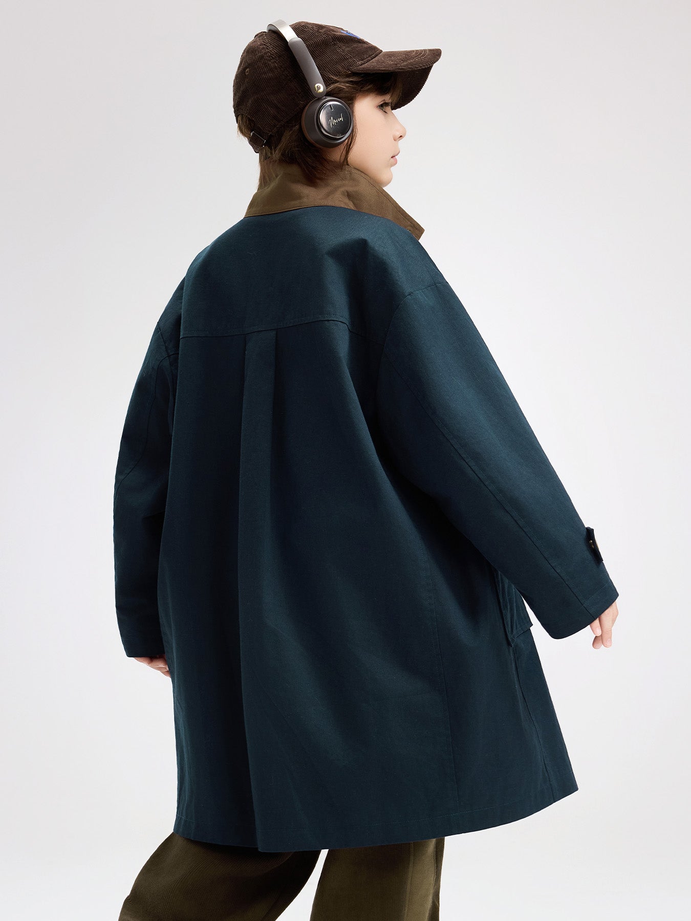 British Style Long Trench  Kids Boys Coat