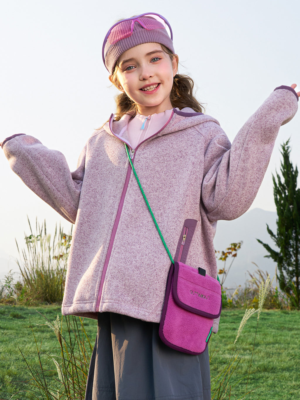 Soft Fleece Hooded Kids Outdoor Jacket