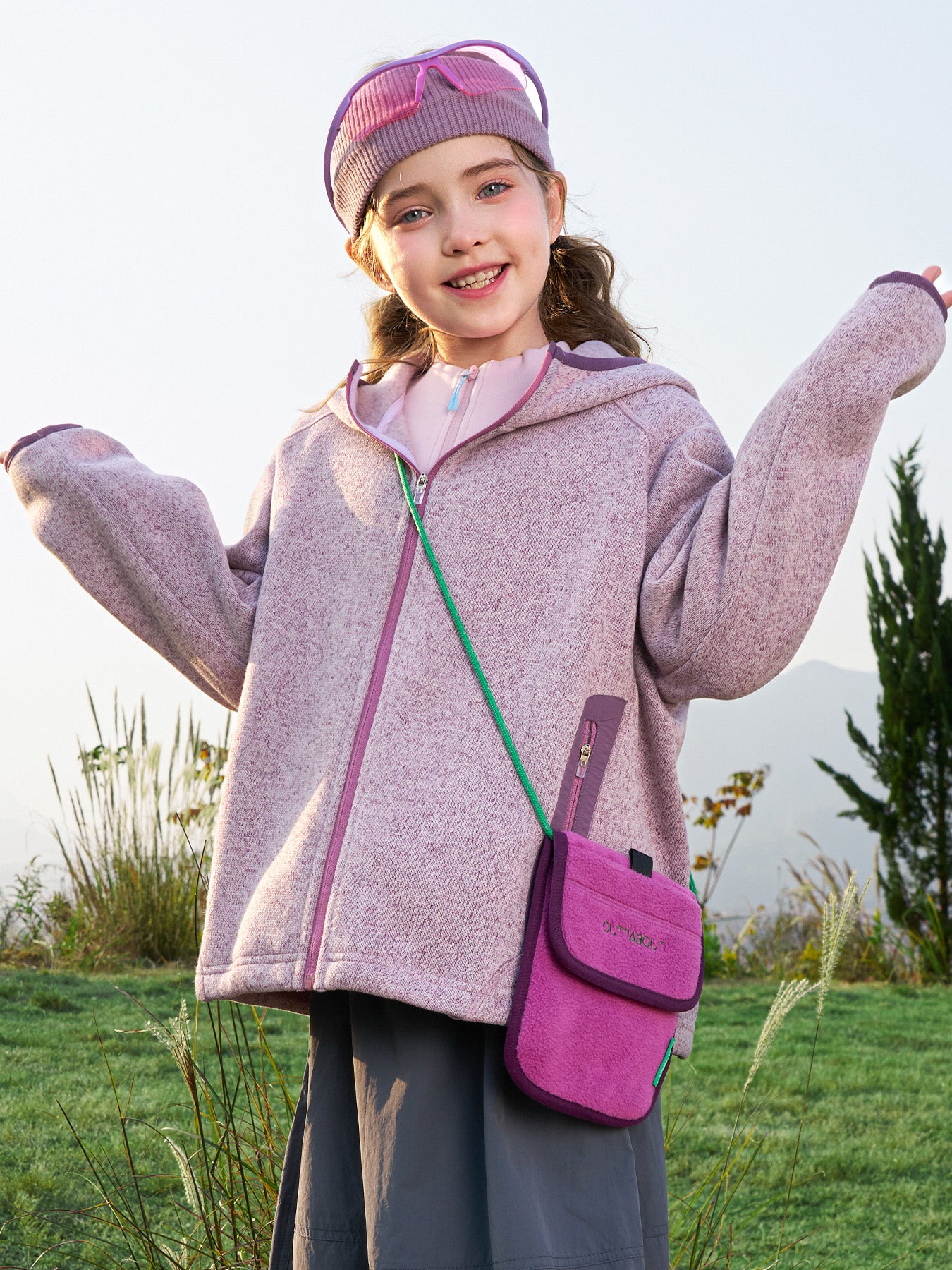 Soft Fleece Hooded Kids Outdoor Jacket
