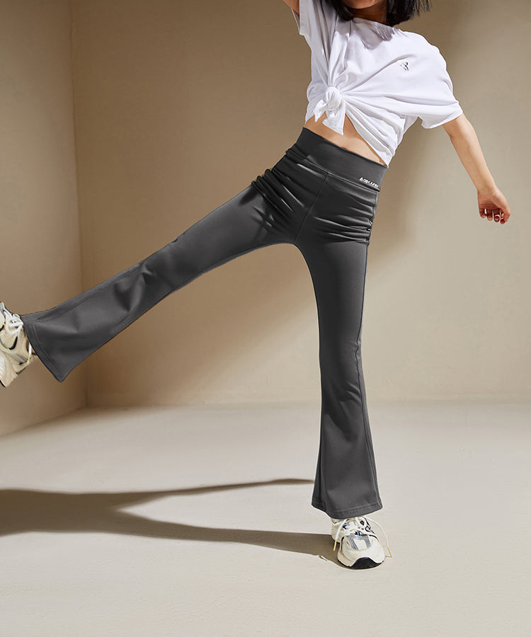 Girls Flare Yoga Pants | Fleece-Lined Stretch Leggings