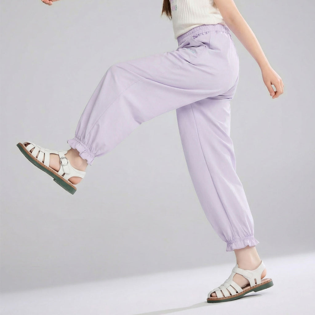 Pantalon d'été long et ample en dentelle pour enfants, fin et respirant, pour jeux en extérieur
