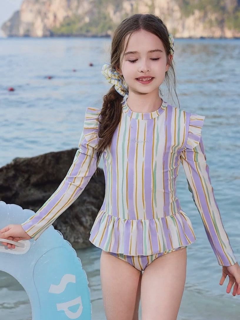Maillot de bain une pièce manches longues pour filles
