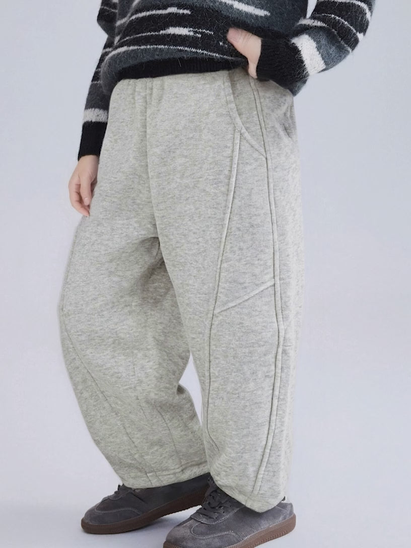 Gestrickte Fleece-gefütterte Hose, warm verdickte Freizeithose für Kinder für Herbst Winter