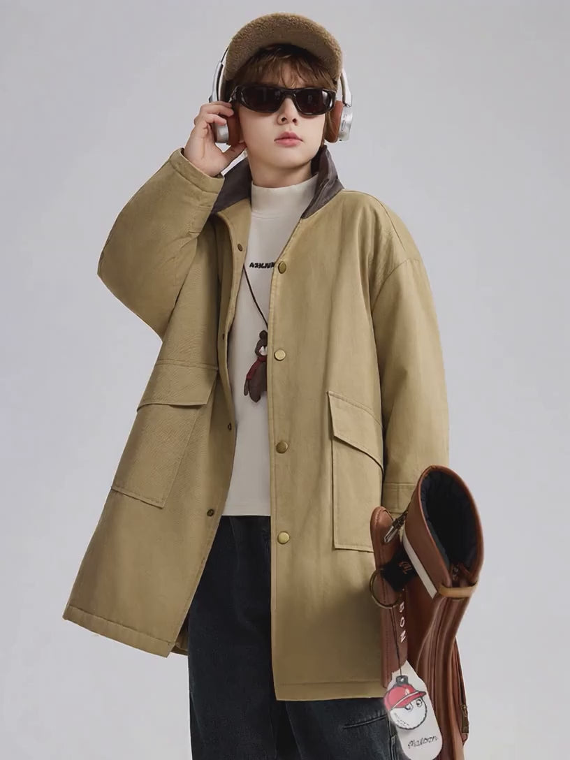 British Style Long Trench  Kids Boys Coat