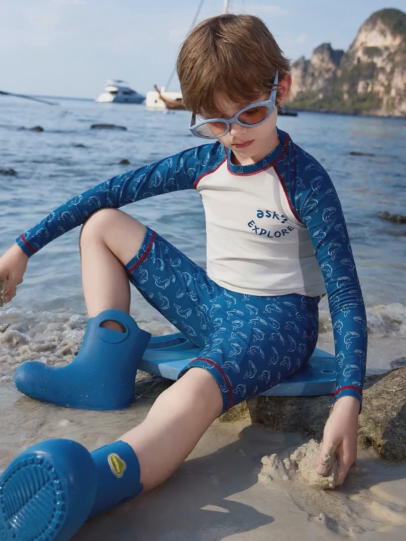 Kids Boys Sun Protection Quick Dry Stretch 2-Piece Swimwear Set