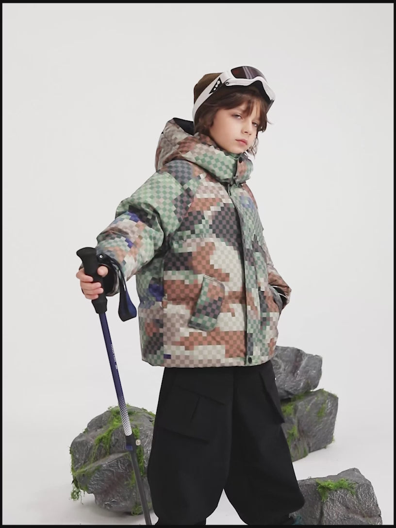 Detachable Hood Quilted Down Kids Coats